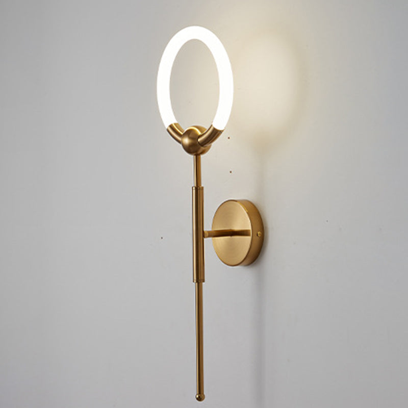Modern Luxury Round Bar Acrylic Iron LED Wall Sconce Lamp