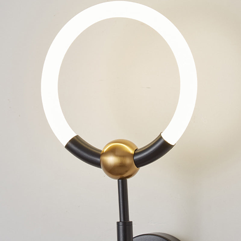 Modern Luxury Round Bar Acrylic Iron LED Wall Sconce Lamp