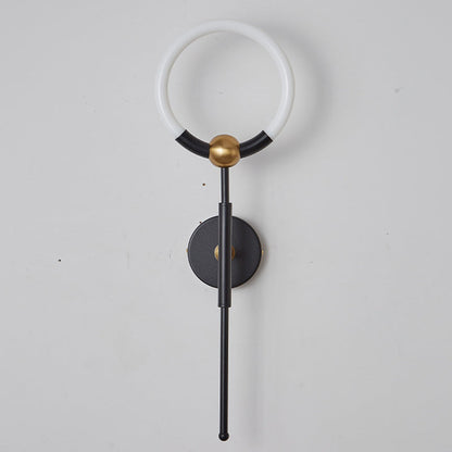 Modern Luxury Round Bar Acrylic Iron LED Wall Sconce Lamp