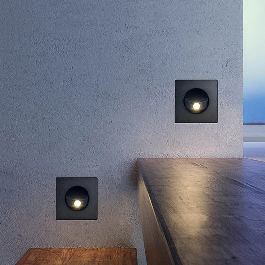 Minimalist Round Square Aluminum LED Wall Sconce Lamp