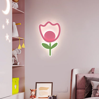 Art Deco Tulip Flower Acrylic Iron LED Wall Sconce Lamp