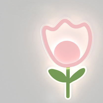 Art Deco Tulip Flower Acrylic Iron LED Wall Sconce Lamp