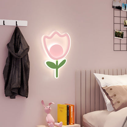 Art Deco Tulip Flower Acrylic Iron LED Wall Sconce Lamp