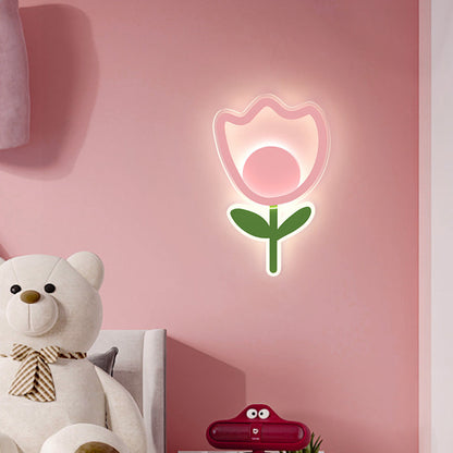 Art Deco Tulip Flower Acrylic Iron LED Wall Sconce Lamp