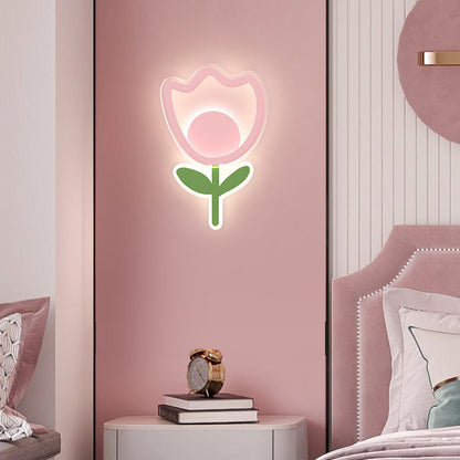 Art Deco Tulip Flower Acrylic Iron LED Wall Sconce Lamp