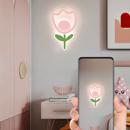 Art Deco Tulip Flower Acrylic Iron LED Wall Sconce Lamp
