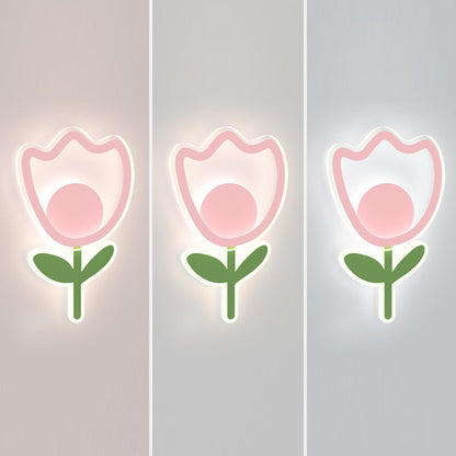Art Deco Tulip Flower Acrylic Iron LED Wall Sconce Lamp