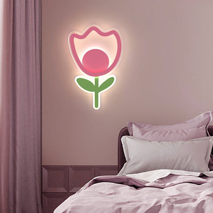 Art Deco Tulip Flower Acrylic Iron LED Wall Sconce Lamp