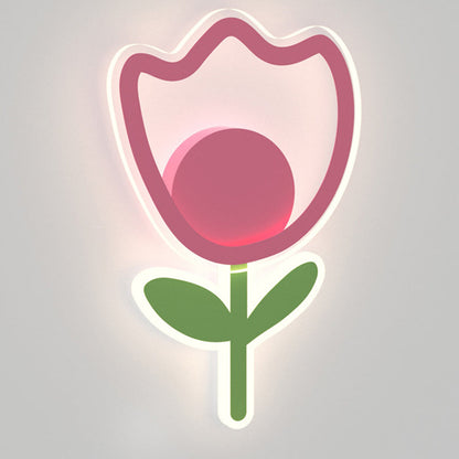 Art Deco Tulip Flower Acrylic Iron LED Wall Sconce Lamp