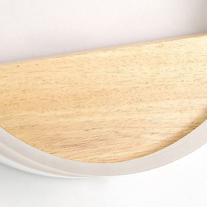 Scandinavian Round Acrylic Solid Wood LED Wall Sconce Lamp