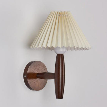 Pleated Column Pleated Wood 1-Light Wall Sconce Lamp