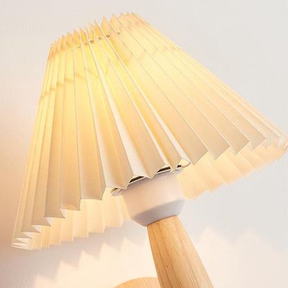 Pleated Column Pleated Wood 1-Light Wall Sconce Lamp