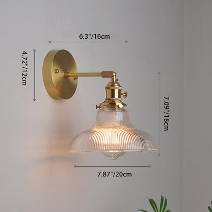 Scandinavian Round Glass Iron 1-Light Wall Sconce Lamp