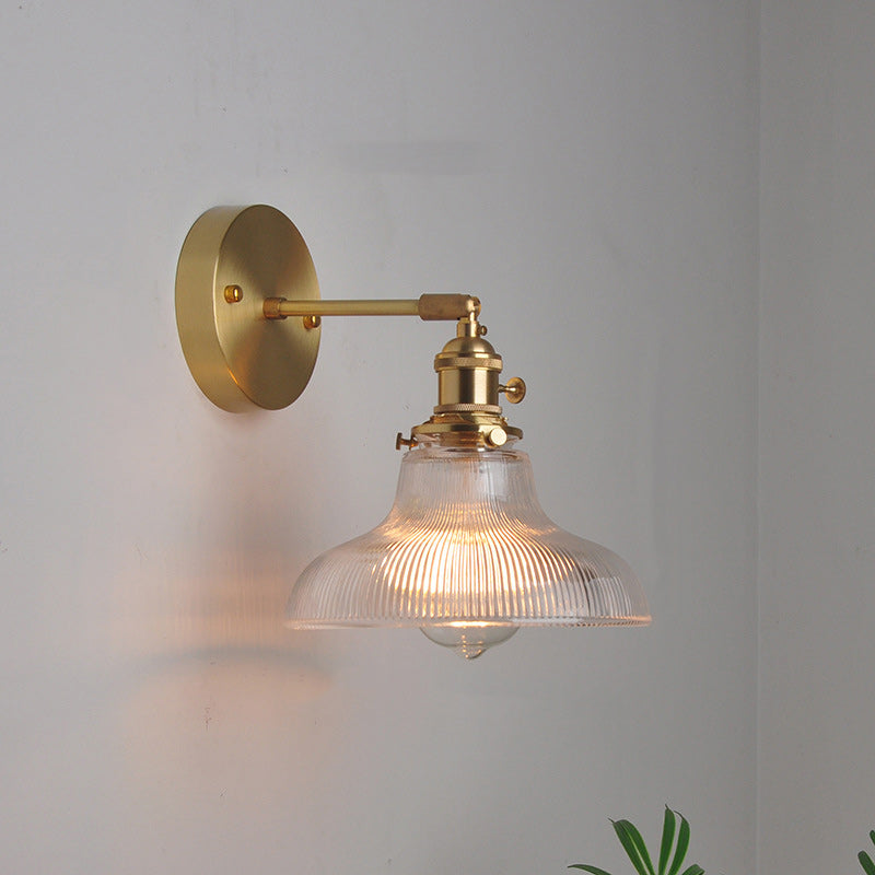Scandinavian Round Glass Iron 1-Light Wall Sconce Lamp