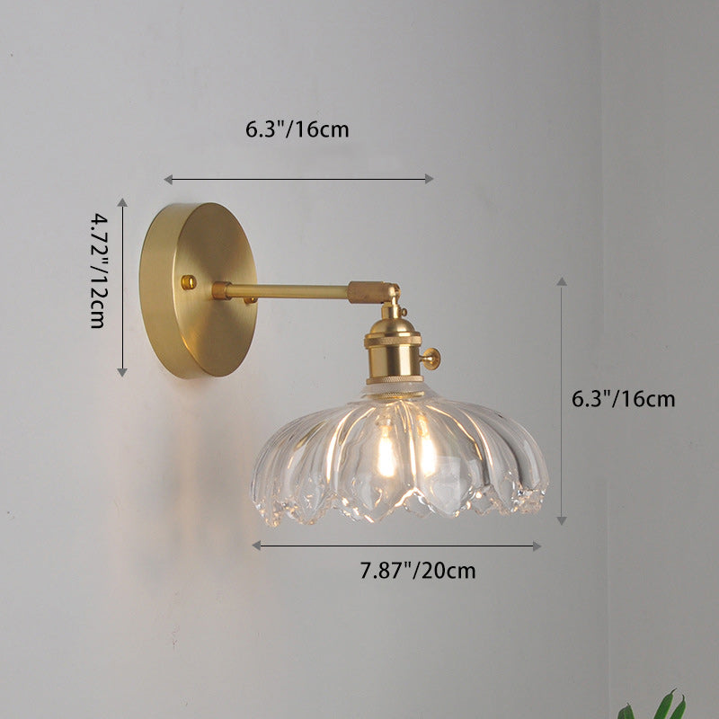 Scandinavian Round Glass Iron 1-Light Wall Sconce Lamp