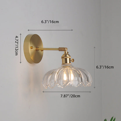 Scandinavian Round Glass Iron 1-Light Wall Sconce Lamp