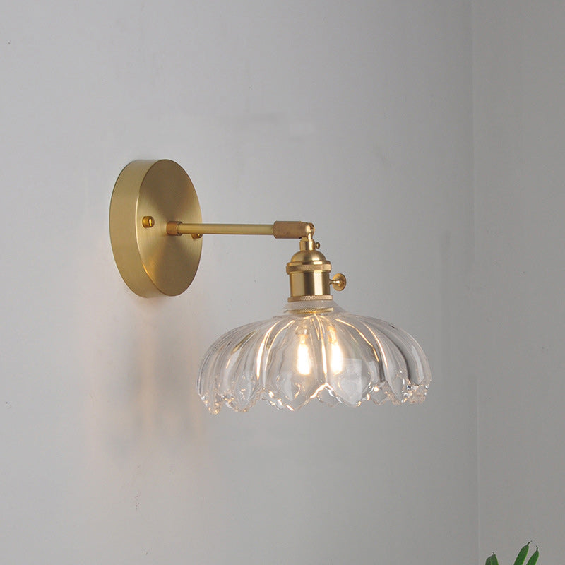 Scandinavian Round Glass Iron 1-Light Wall Sconce Lamp