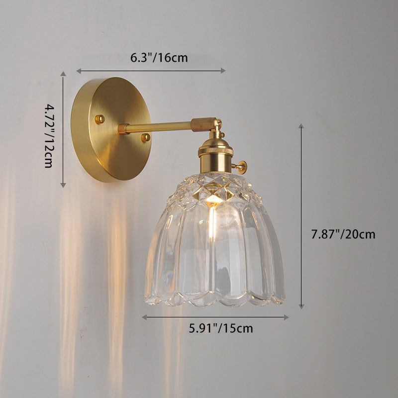 Scandinavian Round Glass Iron 1-Light Wall Sconce Lamp