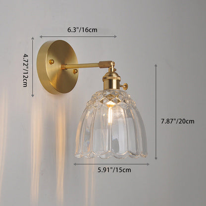 Scandinavian Round Glass Iron 1-Light Wall Sconce Lamp