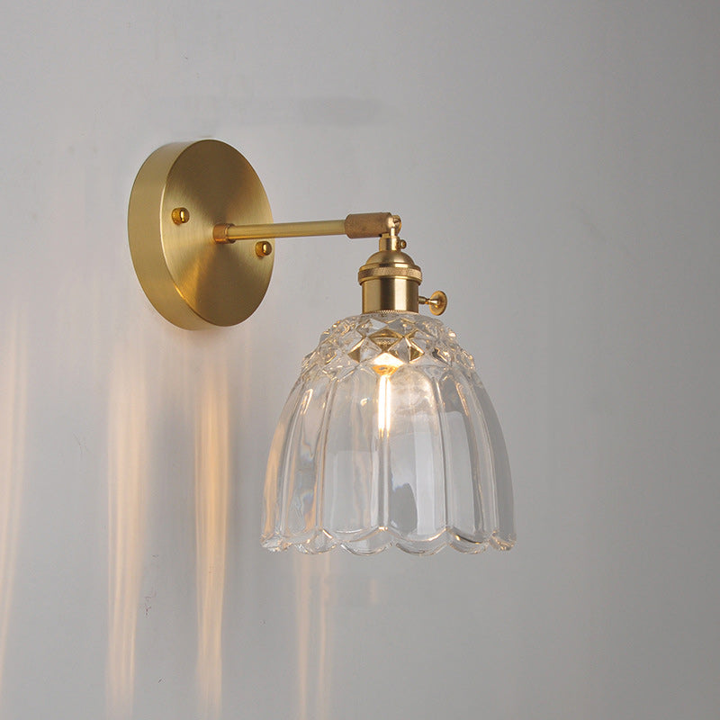 Scandinavian Round Glass Iron 1-Light Wall Sconce Lamp