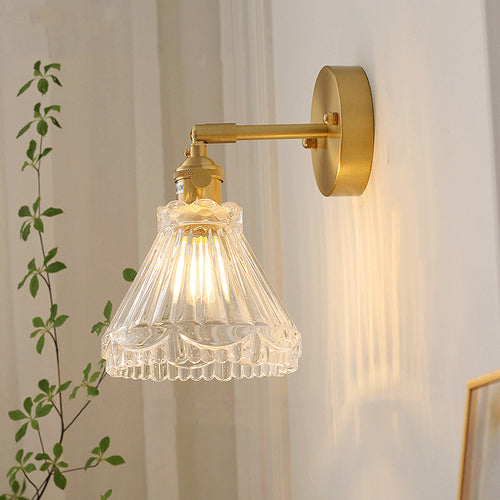 Scandinavian Round Glass Iron 1-Light Wall Sconce Lamp