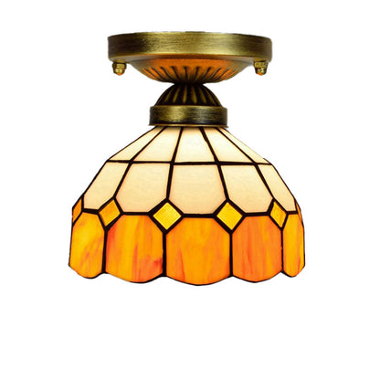 Traditional Glass Iron Ceiling Light