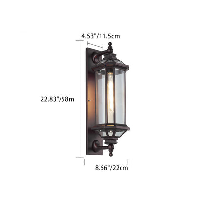 Octagonal Glass Aluminum 1-Light Wall Sconce Lamp