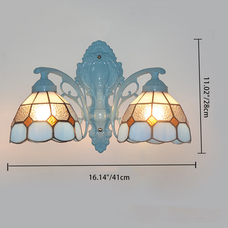 Scandinavian Branch Glass Iron 2-Light Wall Sconce Lamp