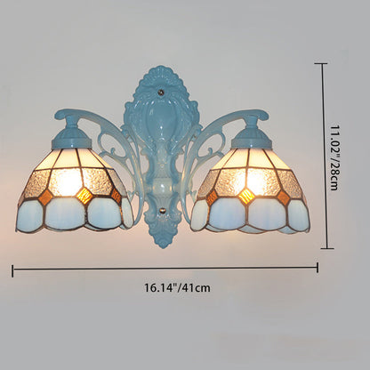 Scandinavian Branch Glass Iron 2-Light Wall Sconce Lamp