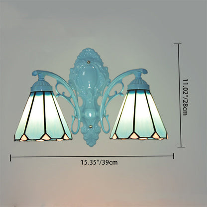 Scandinavian Branch Glass Iron 2-Light Wall Sconce Lamp