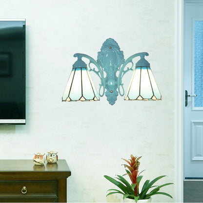Scandinavian Branch Glass Iron 2-Light Wall Sconce Lamp