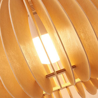 Japanese Round Basswood Brass 1-Light Wall Sconce Lamp