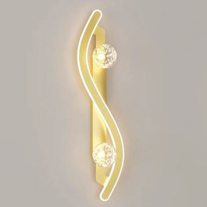 Round Long Curved PC Glass Iron LED Wall Sconce Lamp