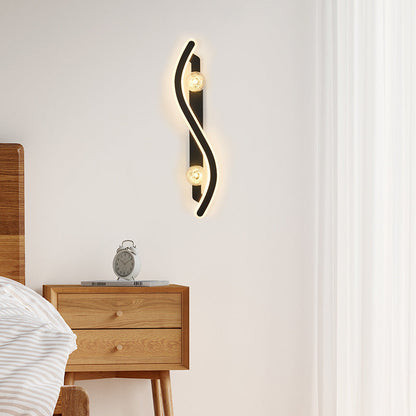 Round Long Curved PC Glass Iron LED Wall Sconce Lamp