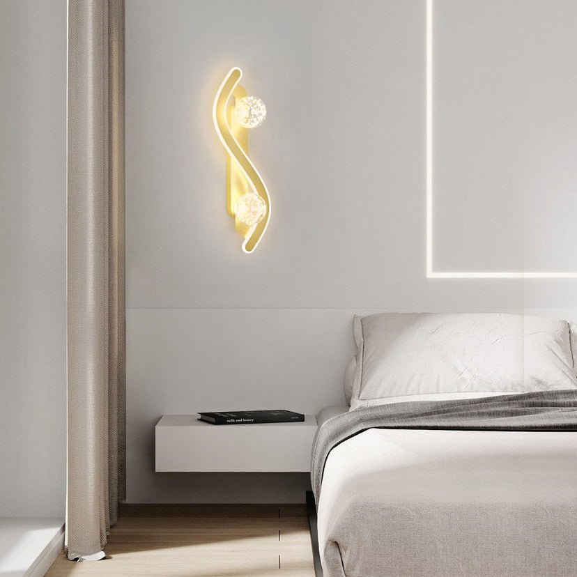 Round Long Curved PC Glass Iron LED Wall Sconce Lamp