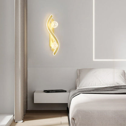 Round Long Curved PC Glass Iron LED Wall Sconce Lamp