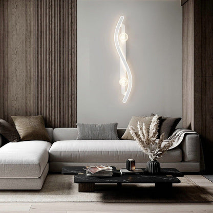 Round Long Curved PC Glass Iron LED Wall Sconce Lamp