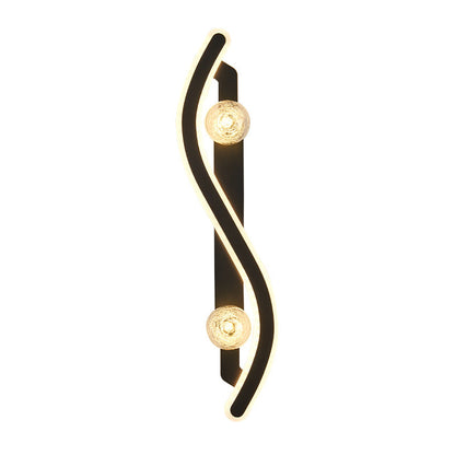 Round Long Curved PC Glass Iron LED Wall Sconce Lamp