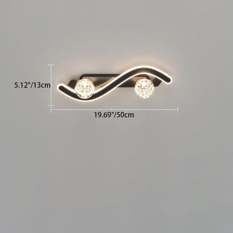Round Long Curved PC Glass Iron LED Wall Sconce Lamp