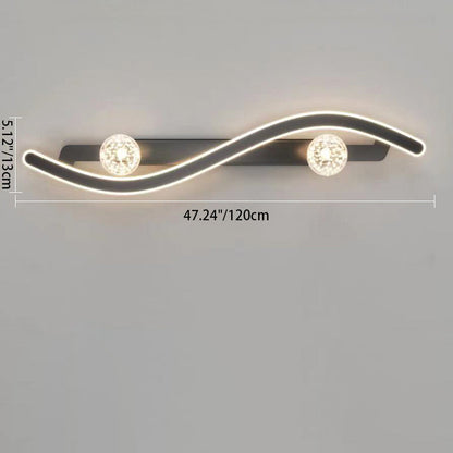 Round Long Curved PC Glass Iron LED Wall Sconce Lamp