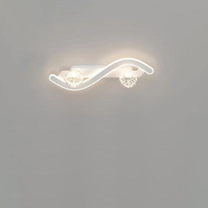 Round Long Curved PC Glass Iron LED Wall Sconce Lamp