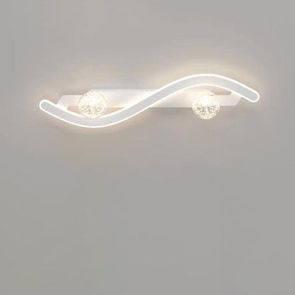 Round Long Curved PC Glass Iron LED Wall Sconce Lamp