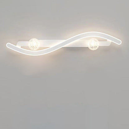Round Long Curved PC Glass Iron LED Wall Sconce Lamp