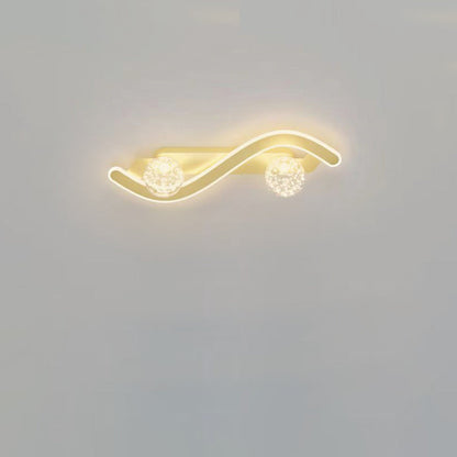 Round Long Curved PC Glass Iron LED Wall Sconce Lamp
