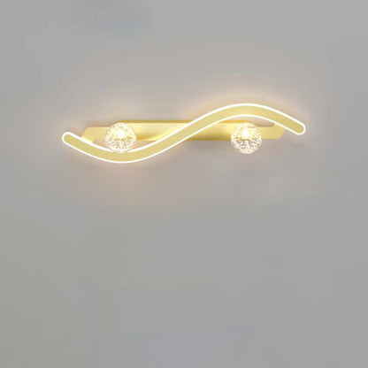 Round Long Curved PC Glass Iron LED Wall Sconce Lamp