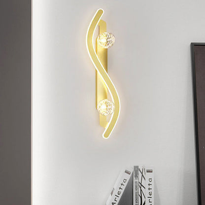 Round Long Curved PC Glass Iron LED Wall Sconce Lamp