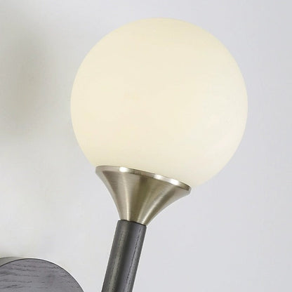 Magic Orb Glass Ash Wood Metal 1-Light Wall Sconce Lamp
