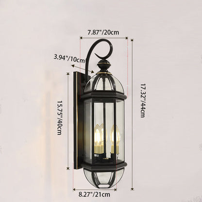 Tapered Round Glass Copper 1/3 Light Wall Sconce Lamp