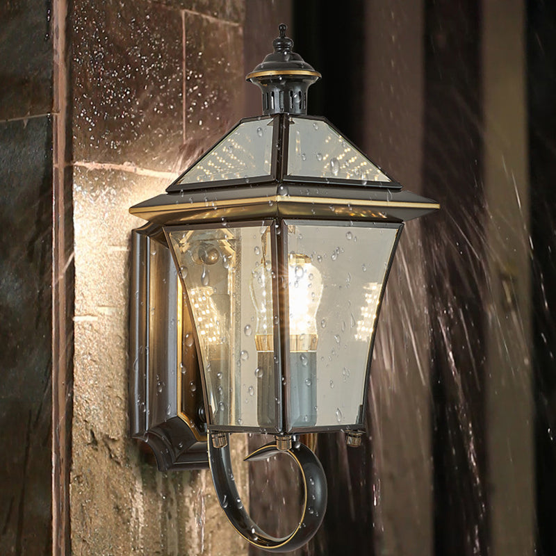 Tapered Round Glass Copper 1/3 Light Wall Sconce Lamp