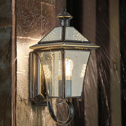 Tapered Round Glass Copper 1/3 Light Wall Sconce Lamp